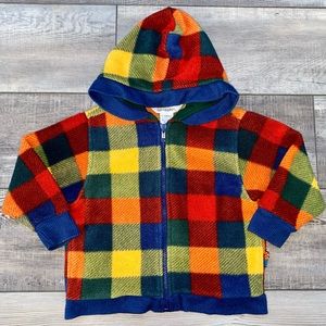 Gymboree Vintage Plaid Navy Blue Red Checkered Spring Light Coat Zip Jacket 2 2T